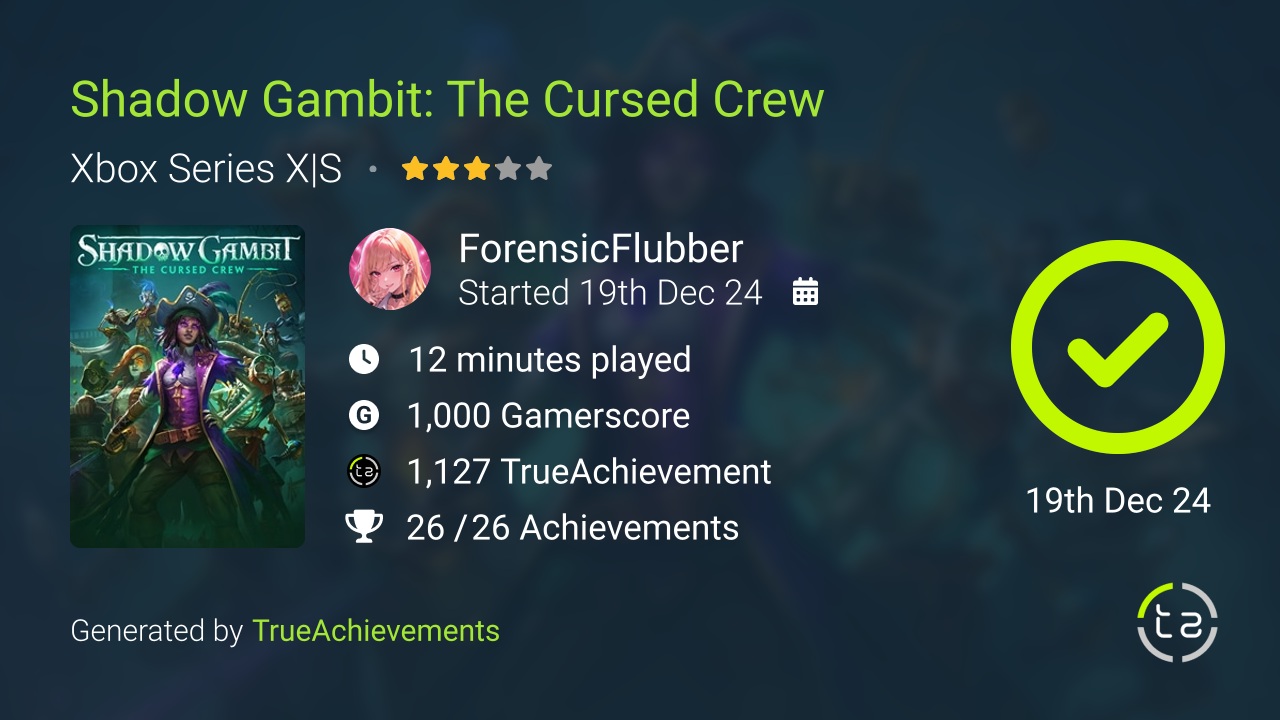 Shadow Gambit The Cursed Crew achievement summary
